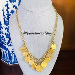 Stella & Dot Rio Single Strand Gold Coin Necklace